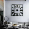Livingandhome Modern Square Oversized Decorative Metal Wall Clock